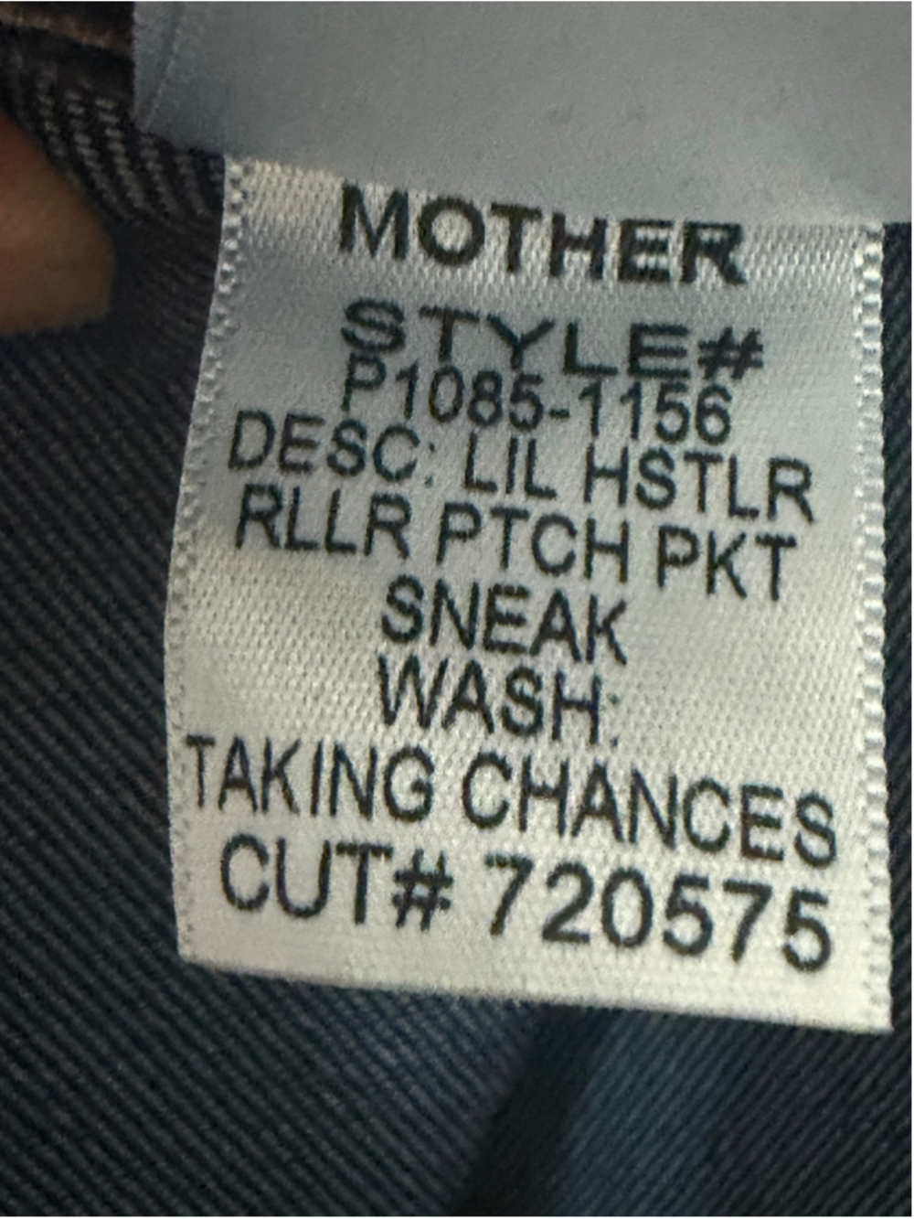 NWT MOTHER Lil’ Hustler Roller Patch Pocket Sneak Jeans 26 Petite wide leg - Picture 8 of 8